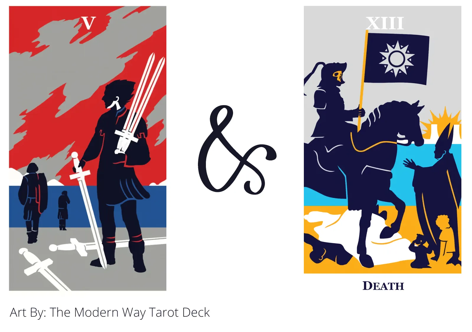 five of swords and death tarot cards together
