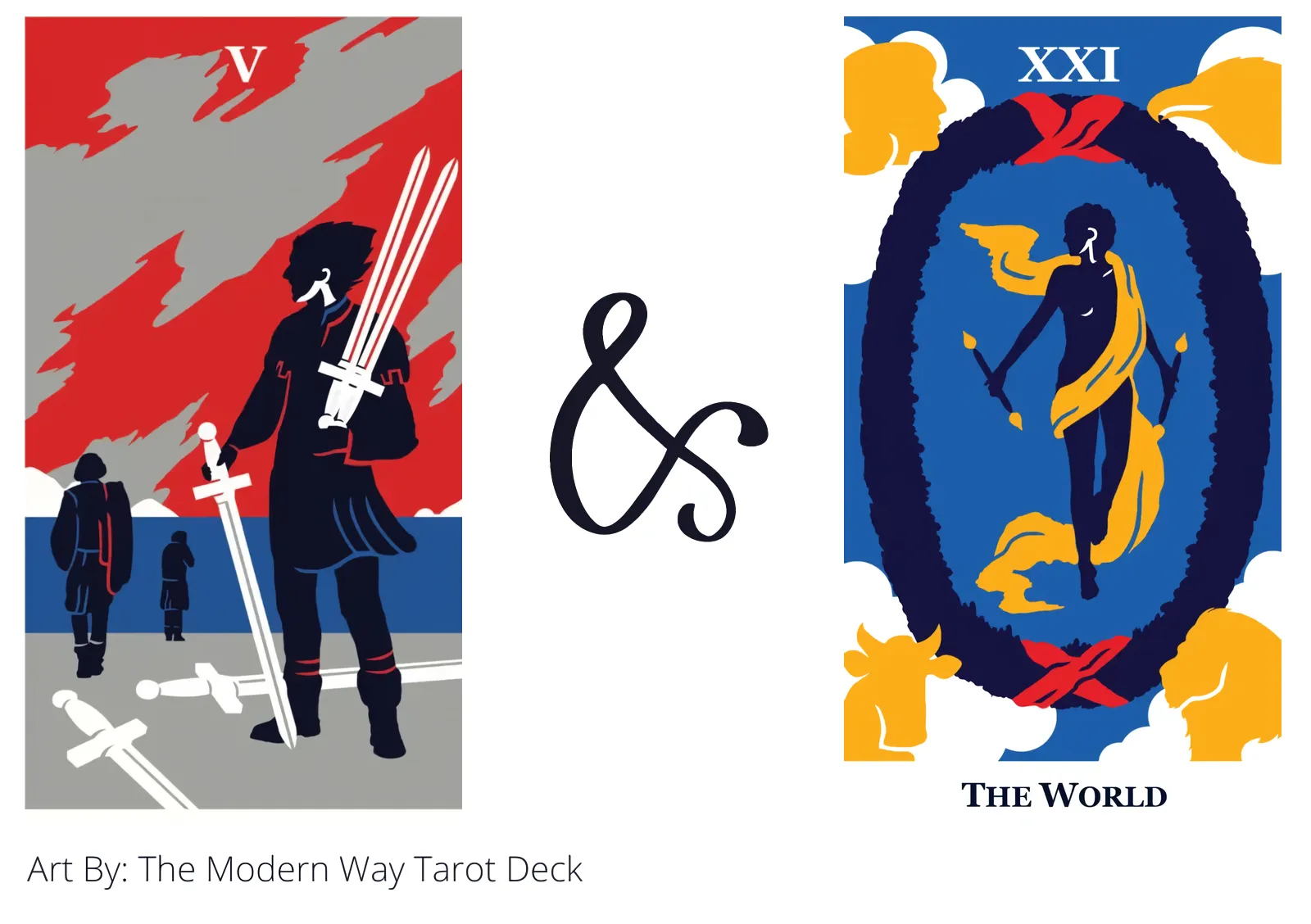 five of swords and the world tarot cards together