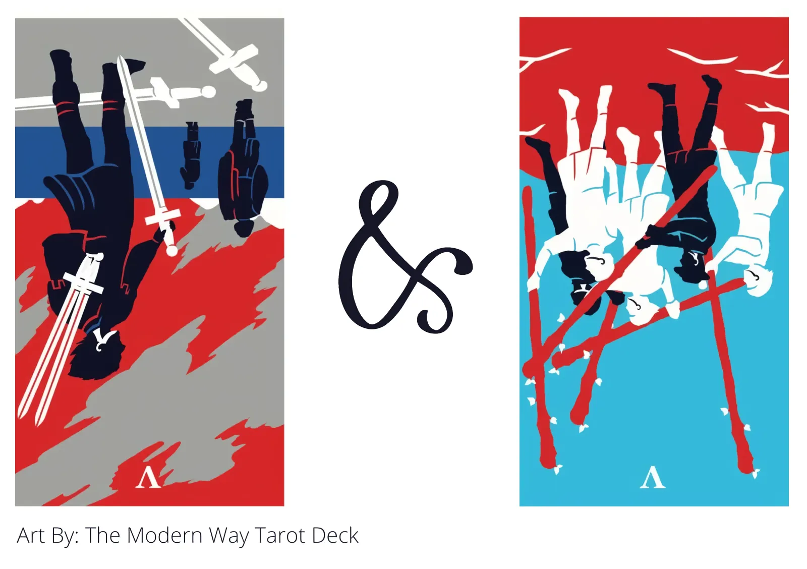 five of swords reversed and five of wands reversed tarot cards together