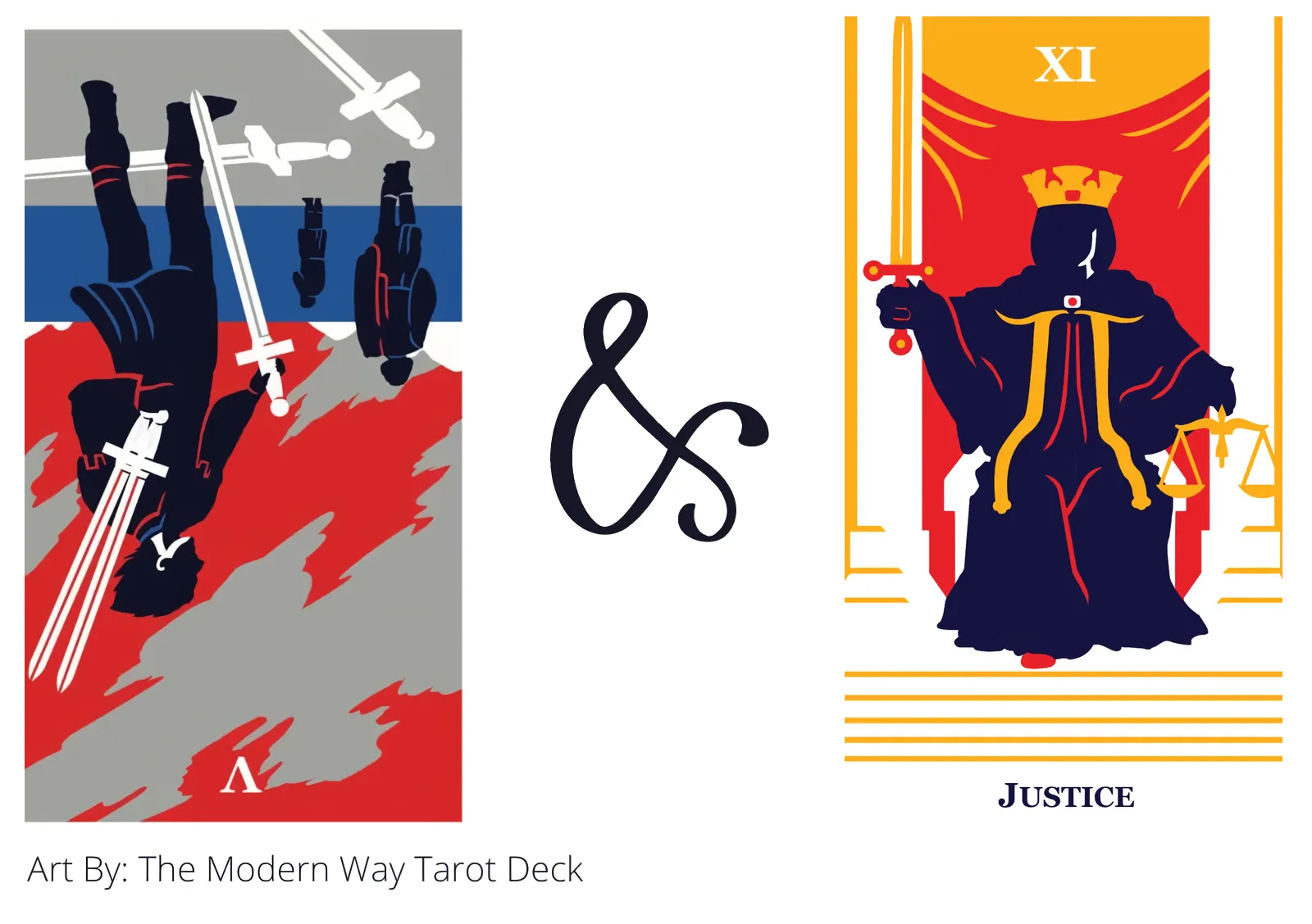 five of swords reversed and justice tarot cards together