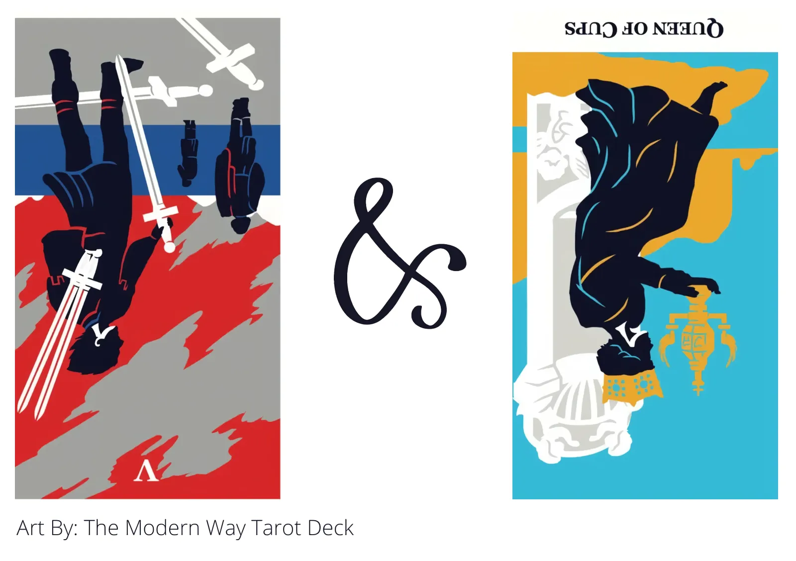 five of swords reversed and queen of cups reversed tarot cards together