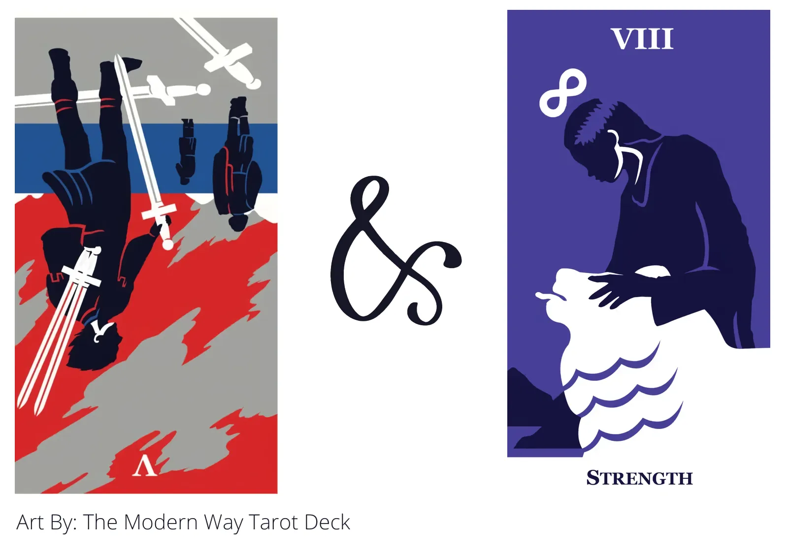 five of swords reversed and strength tarot cards together