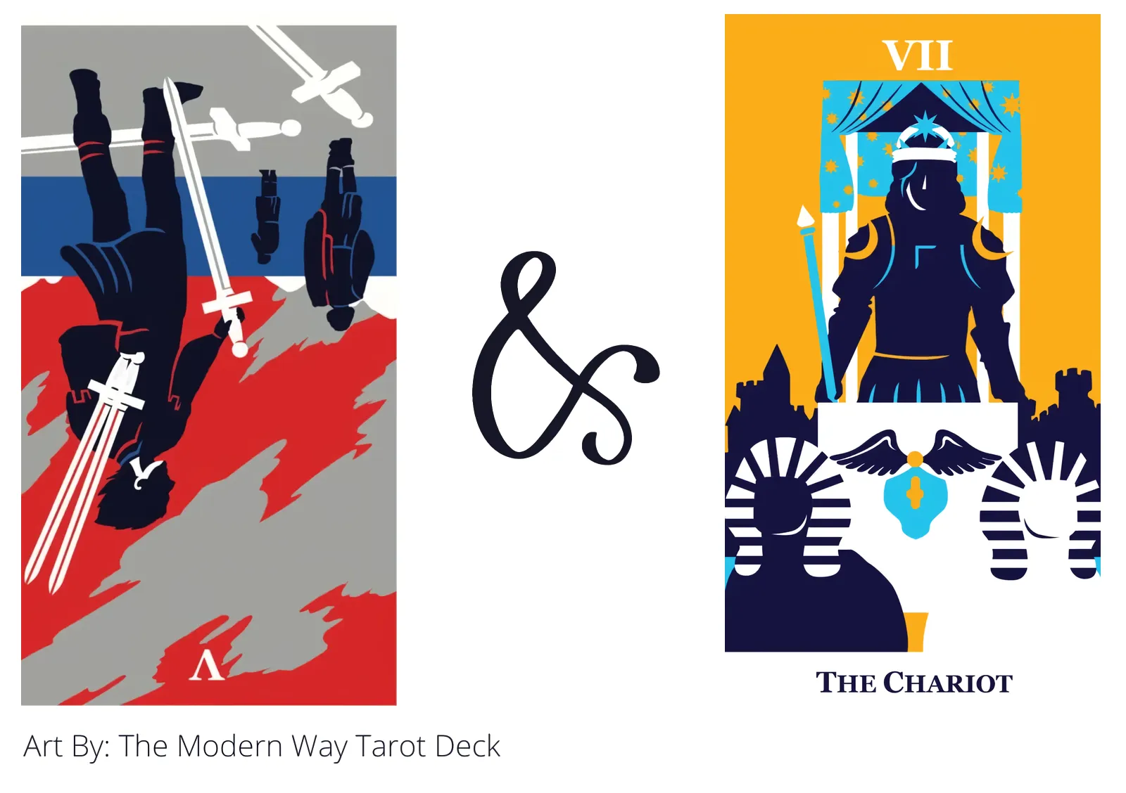 five of swords reversed and the chariot tarot cards together