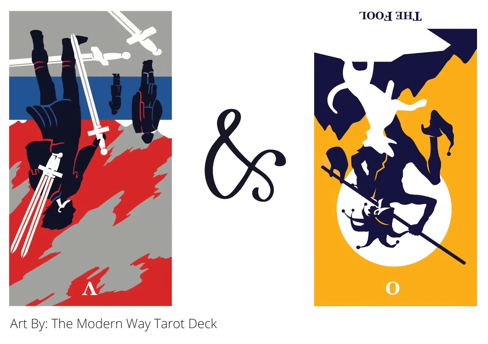 five of swords reversed and the fool reversed tarot cards together