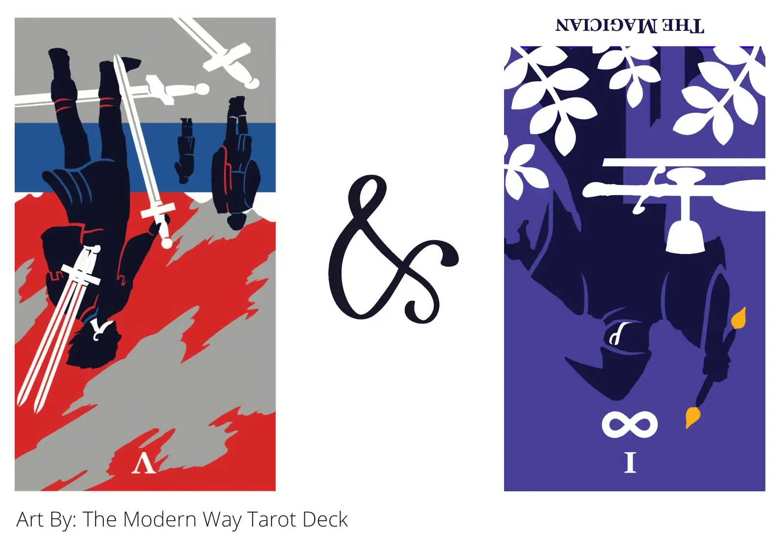 five of swords reversed and the magician reversed tarot cards together