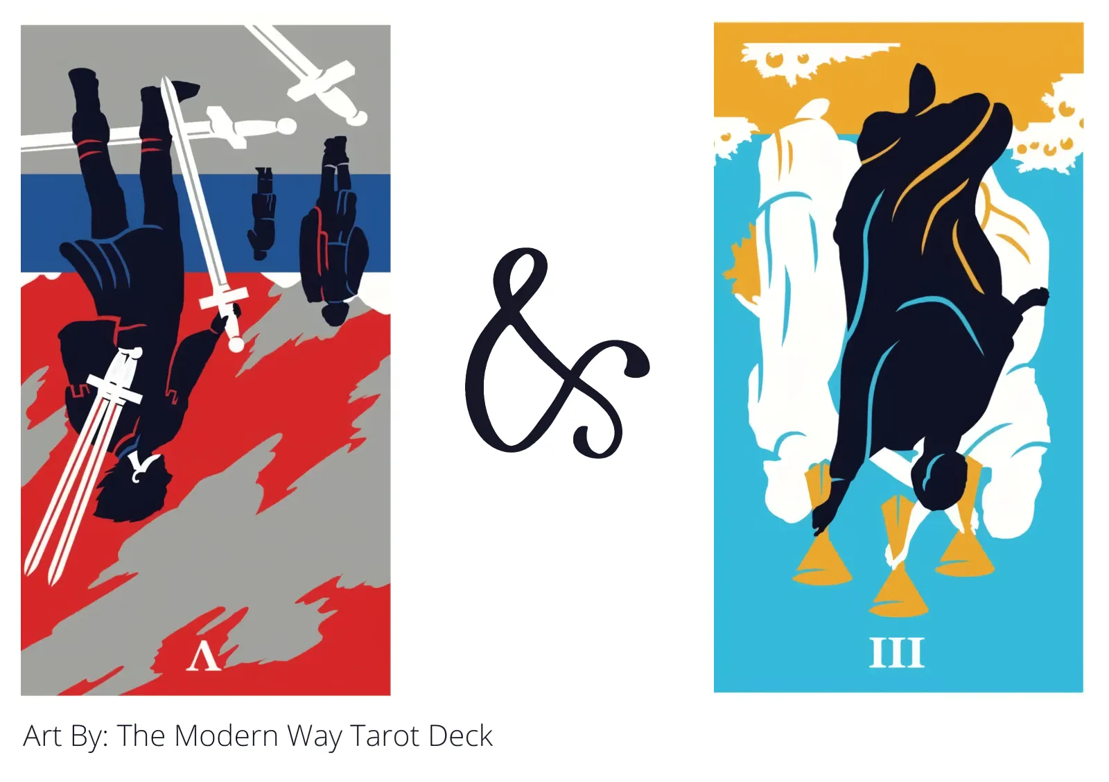 five of swords reversed and three of cups reversed tarot cards together