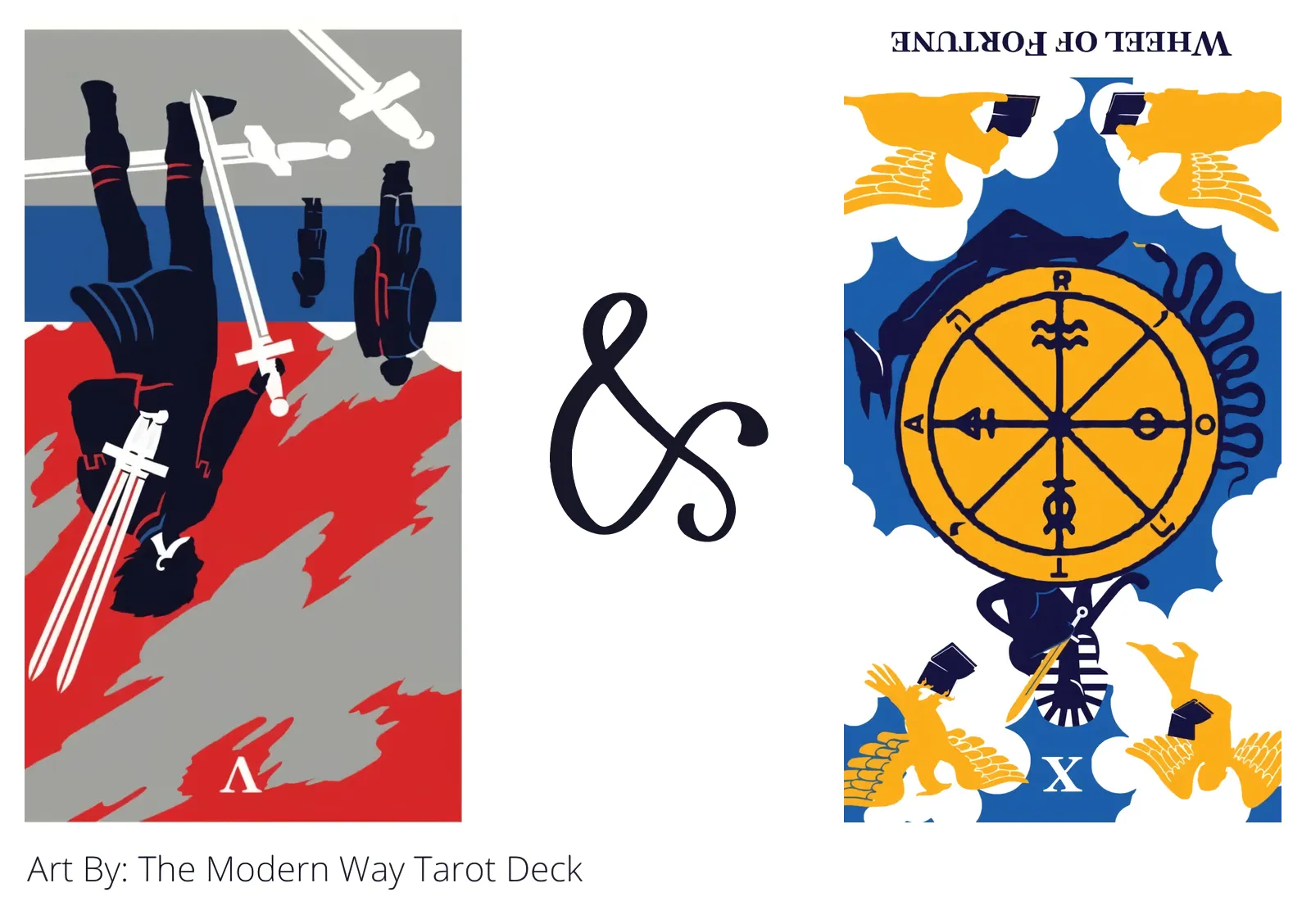 five of swords reversed and wheel of fortune reversed tarot cards together