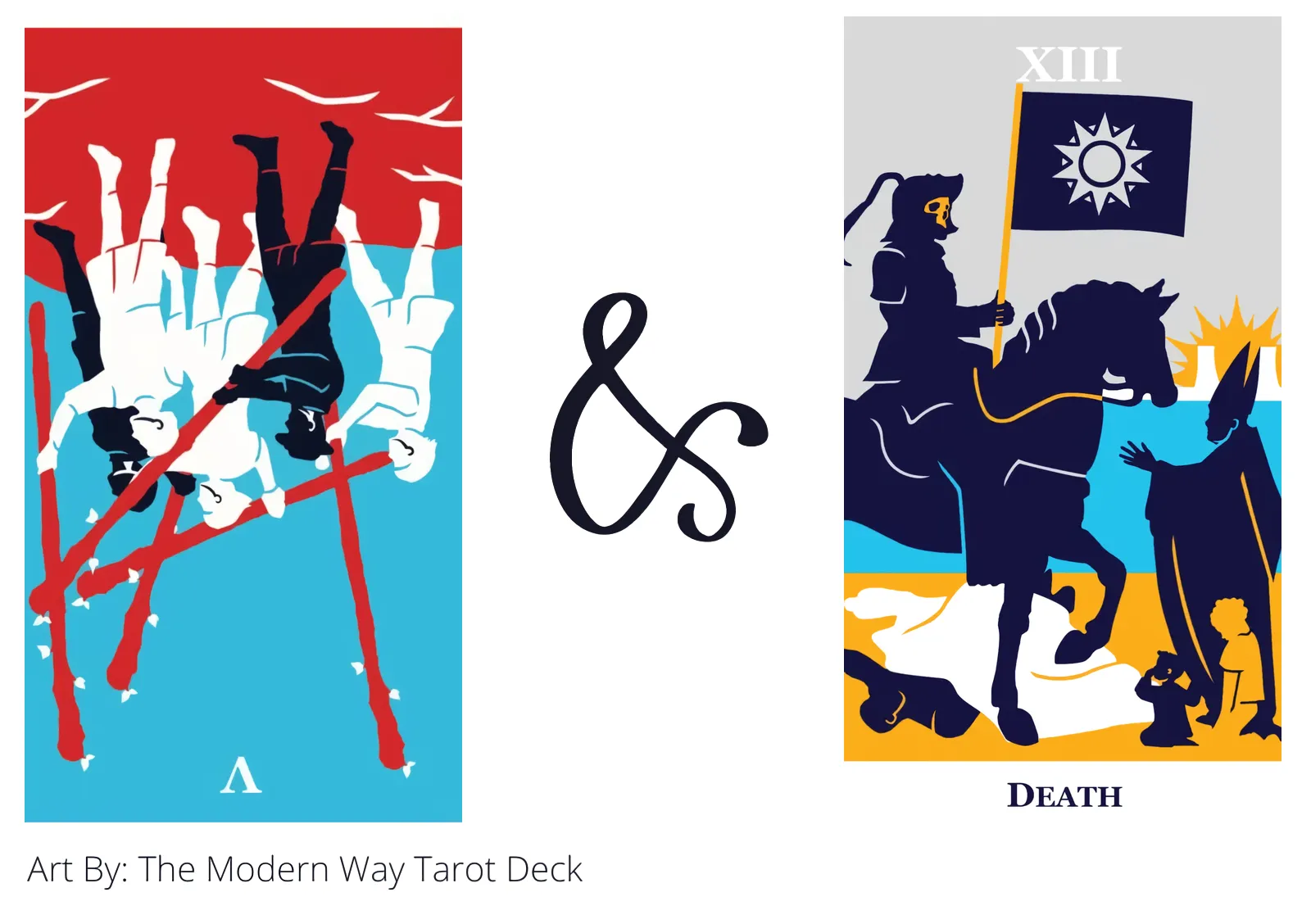 five of wands reversed and death tarot cards together