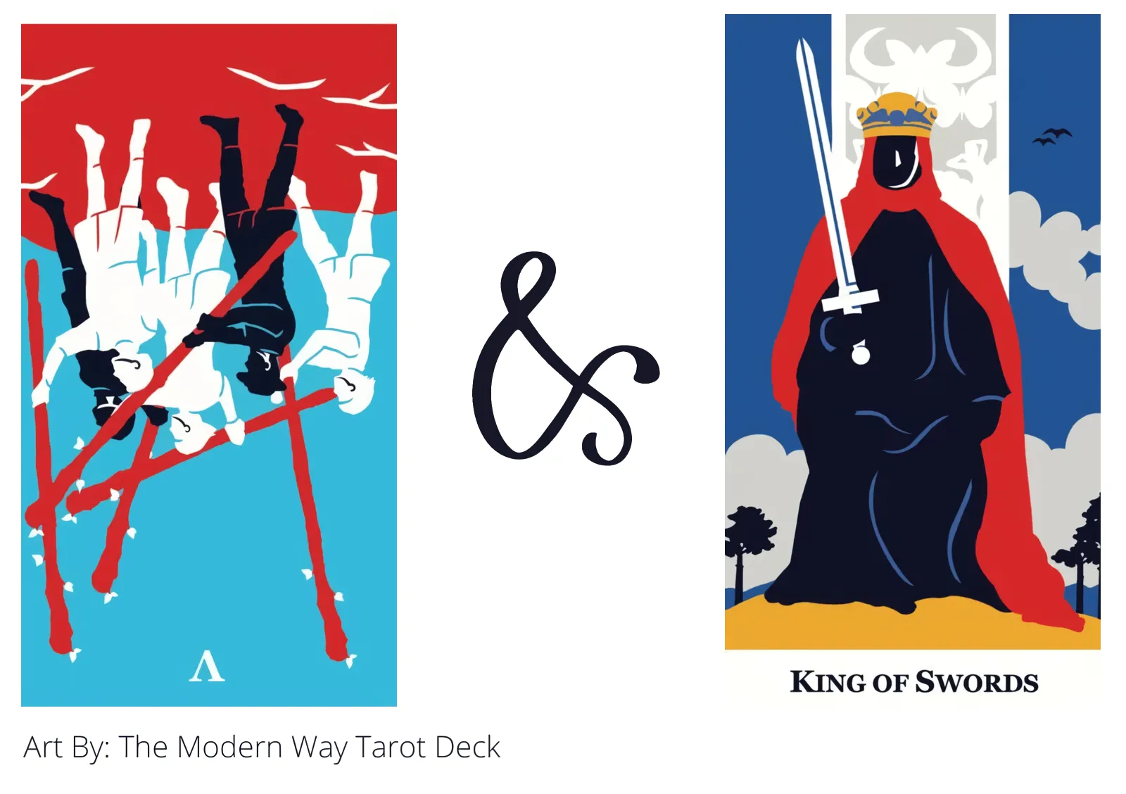 five of wands reversed and king of swords tarot cards together