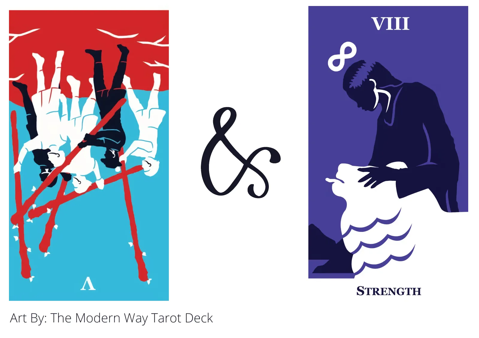 five of wands reversed and strength tarot cards together