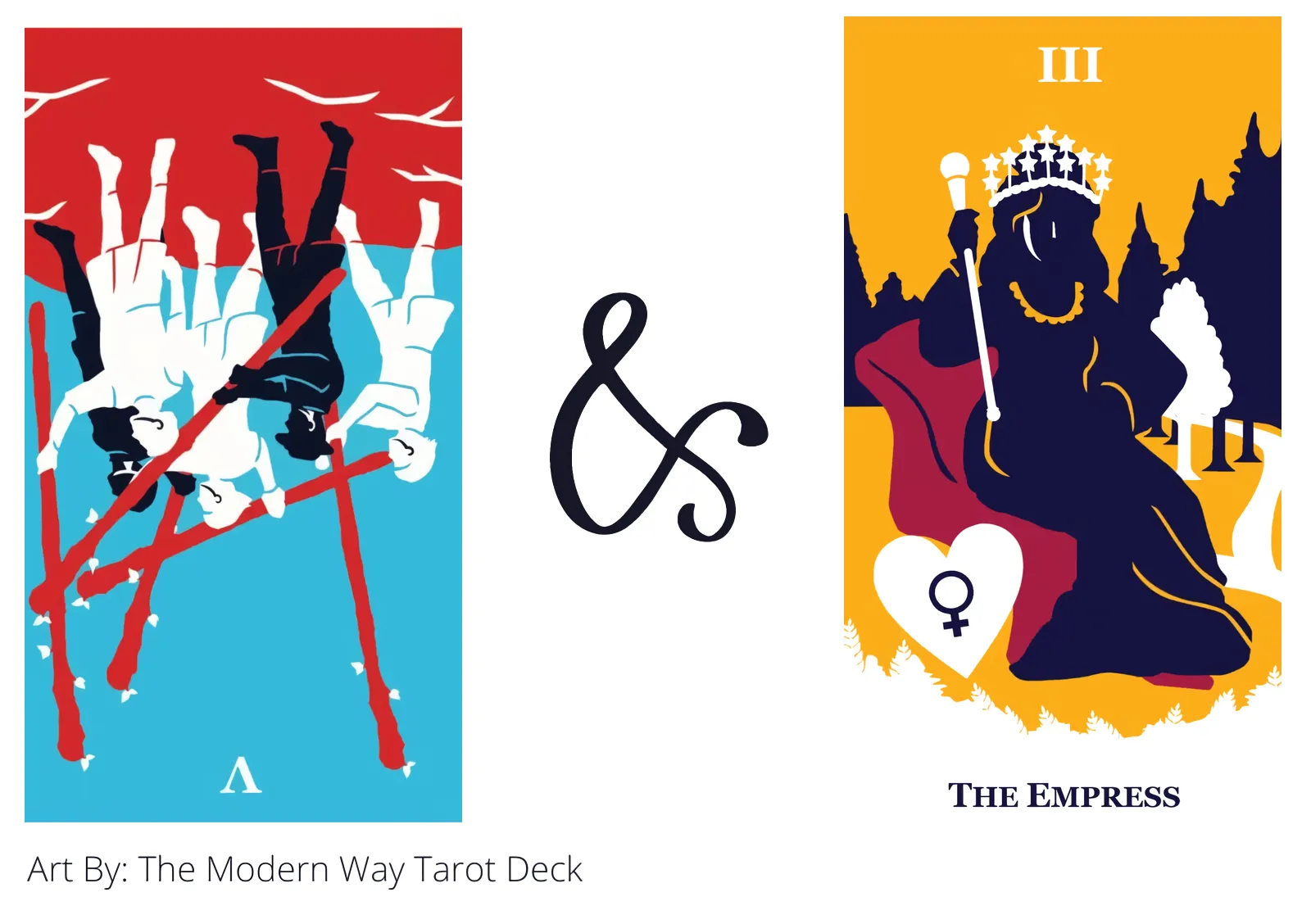 five of wands reversed and the empress tarot cards together