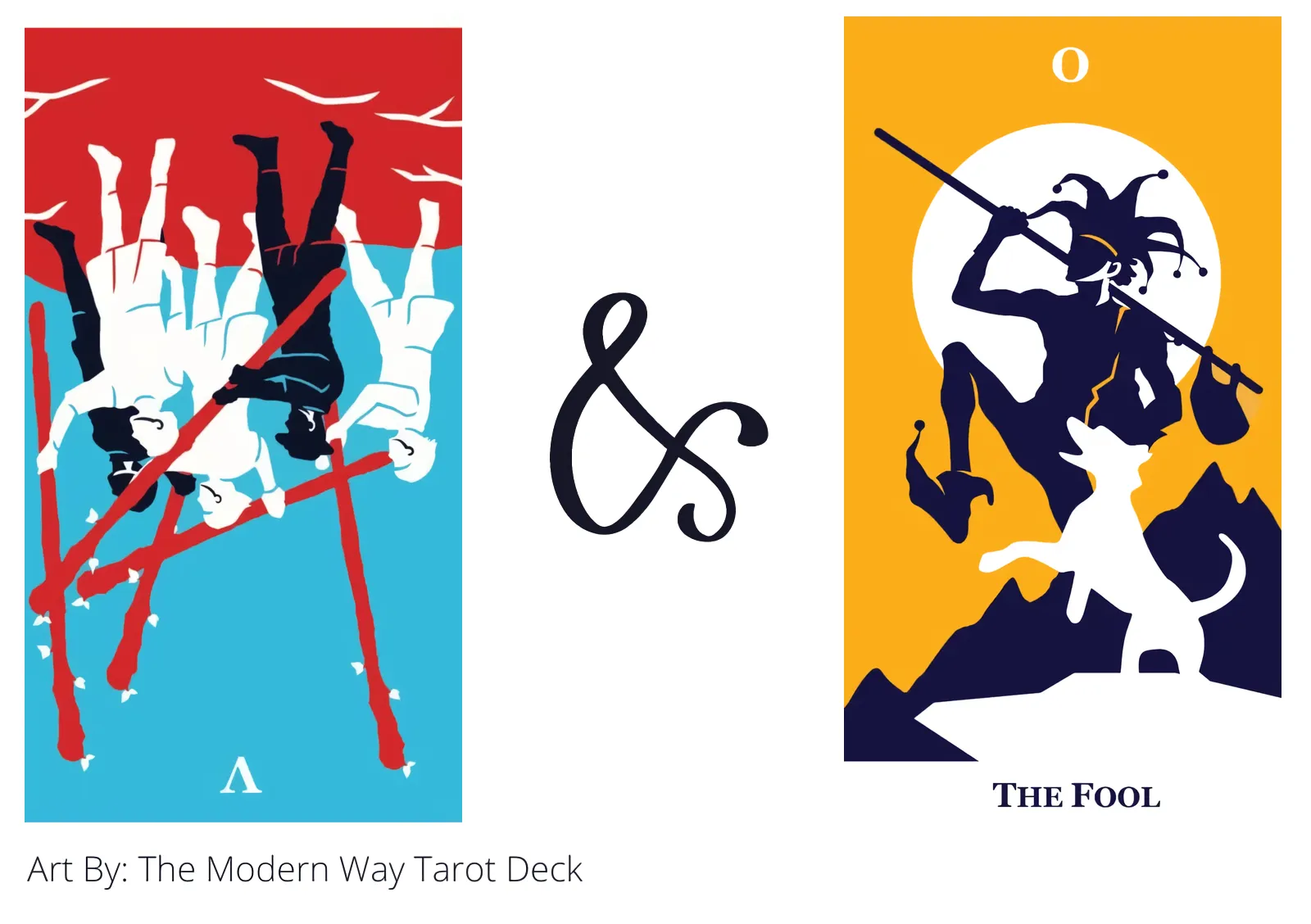 five of wands reversed and the fool tarot cards together