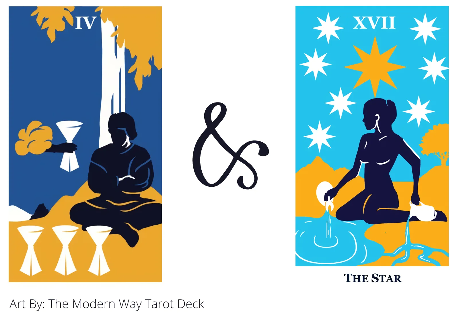 four of cups and the star tarot cards together