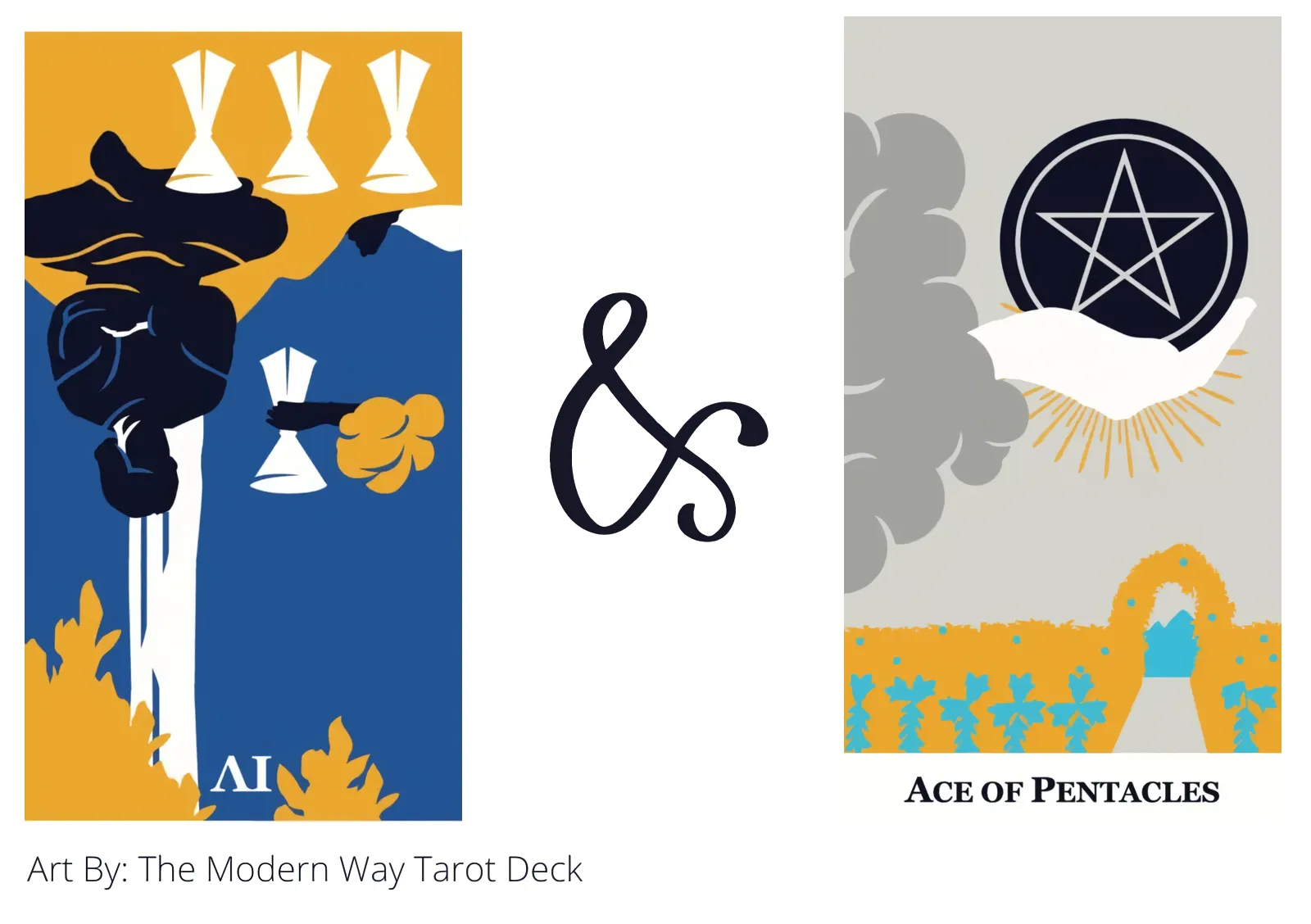 four of cups reversed and ace of pentacles tarot cards together