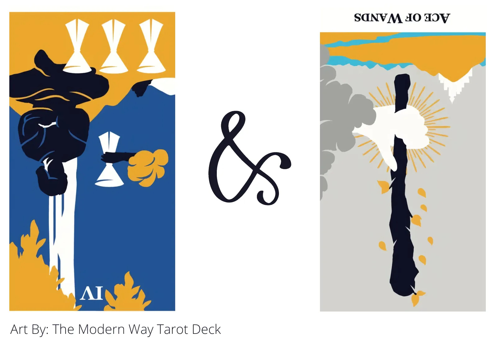 four of cups reversed and ace of wands reversed tarot cards together
