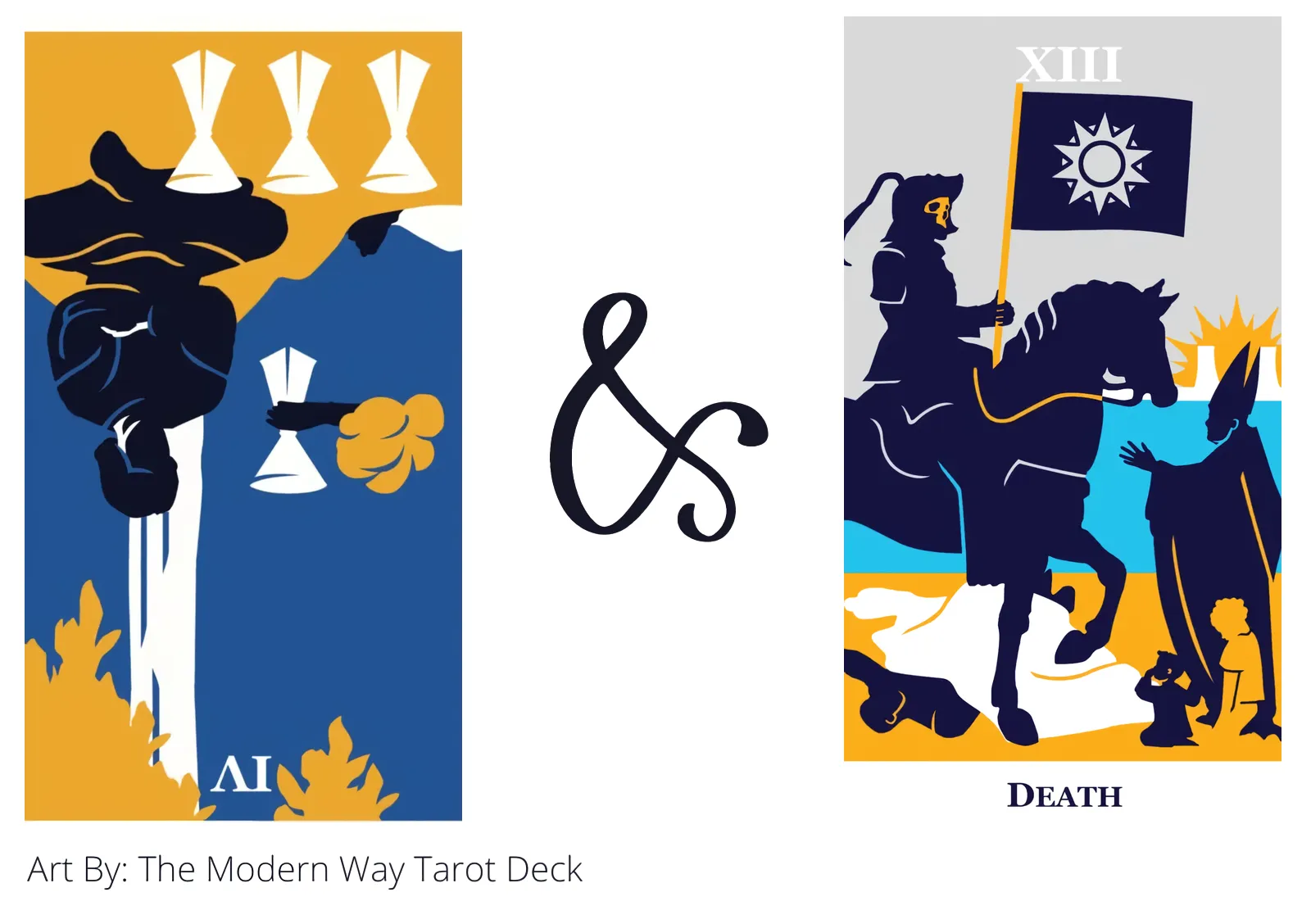 four of cups reversed and death tarot cards together