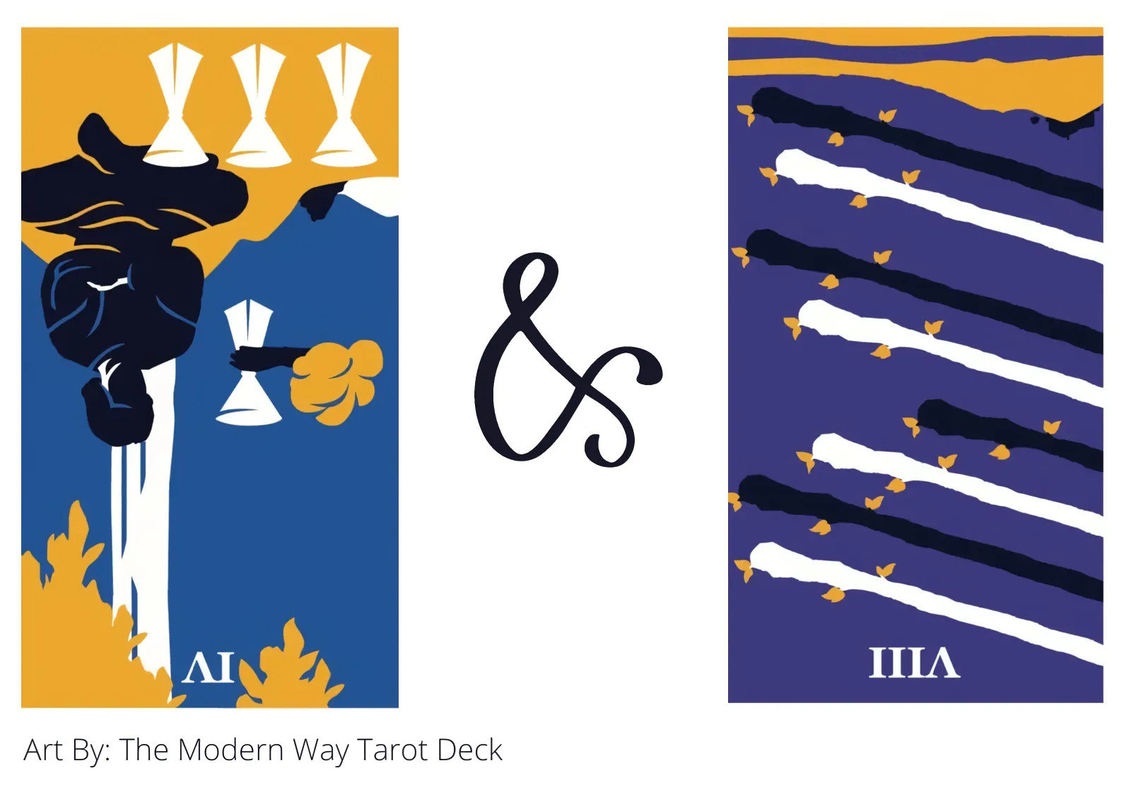 four of cups reversed and eight of wands reversed tarot cards together