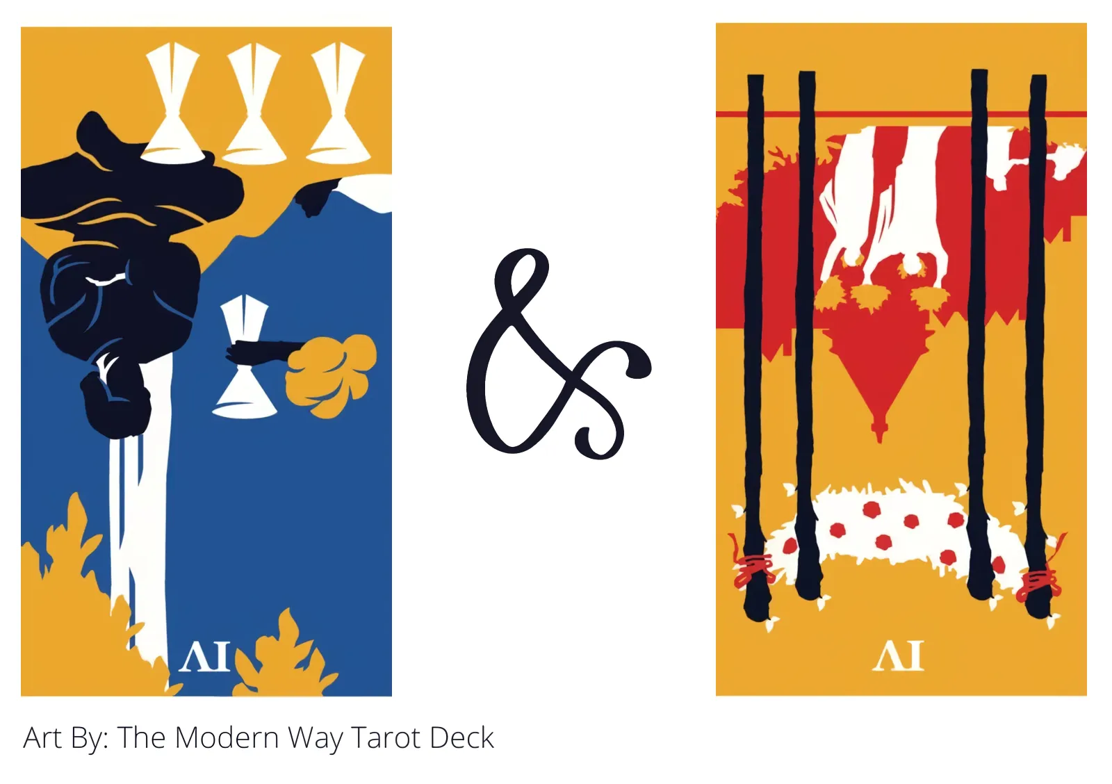 four of cups reversed and four of wands reversed tarot cards together