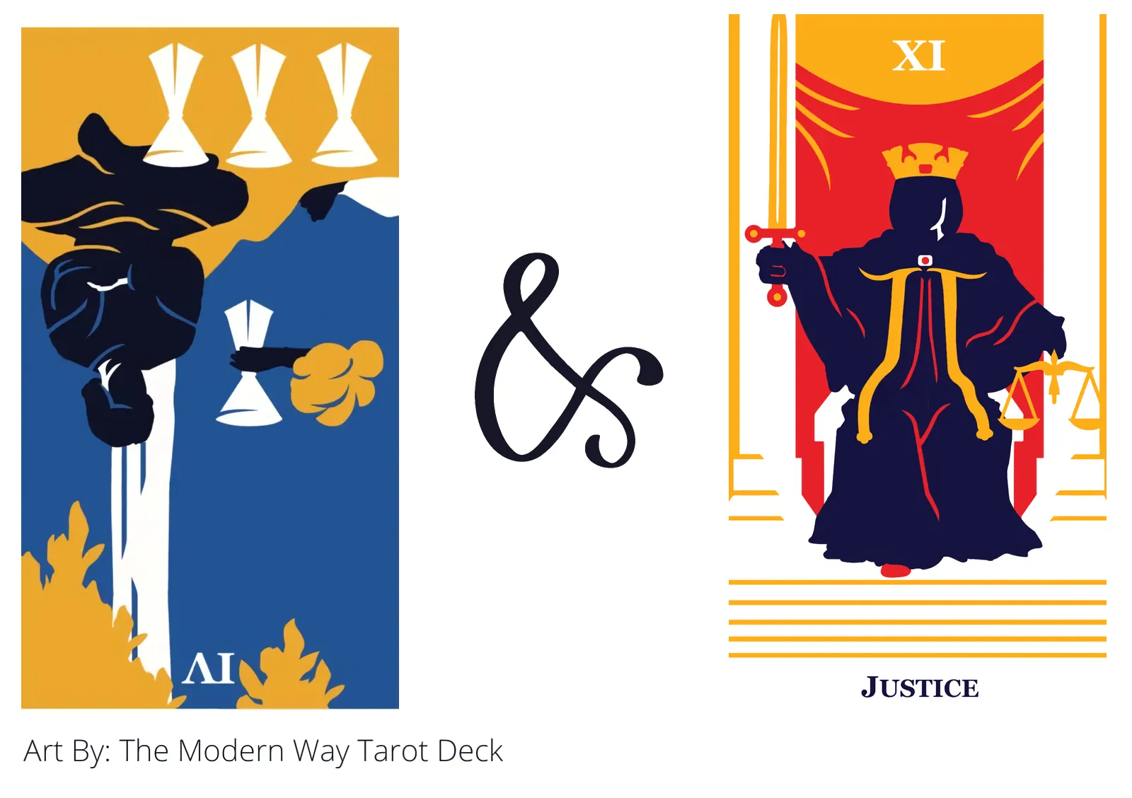 four of cups reversed and justice tarot cards together