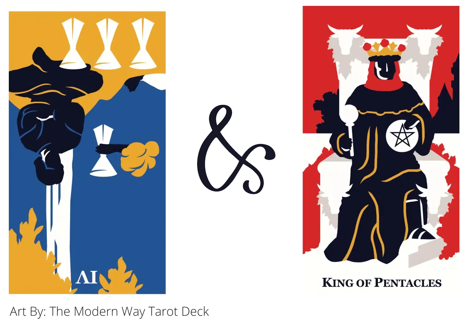 four of cups reversed and king of pentacles tarot cards together