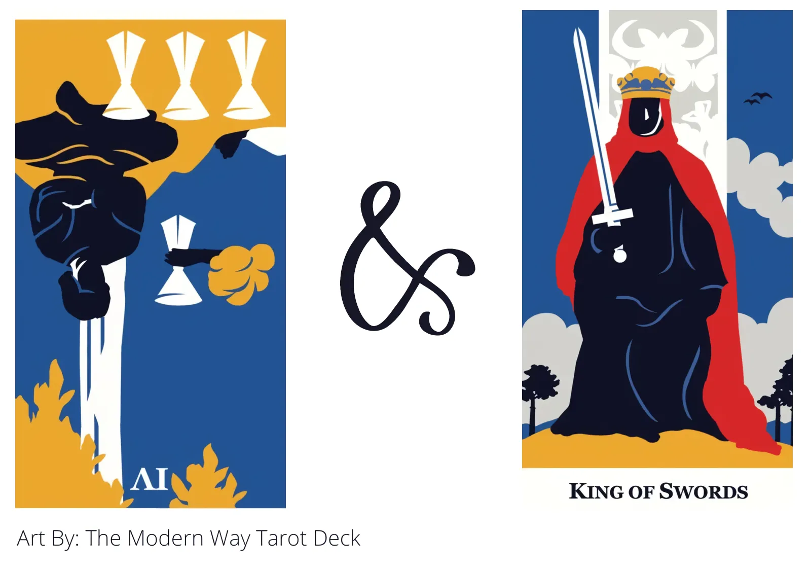 four of cups reversed and king of swords tarot cards together