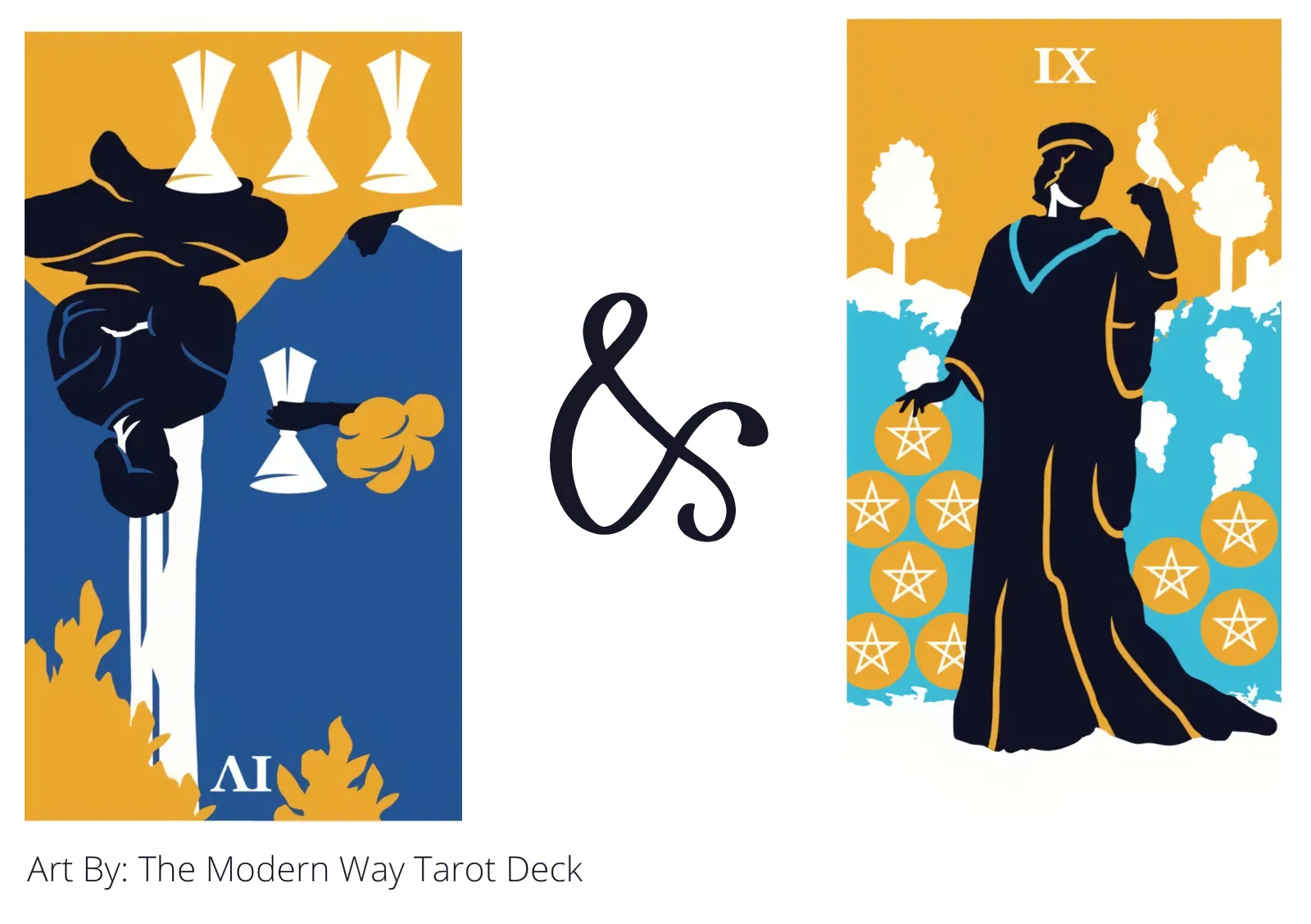 four of cups reversed and nine of pentacles tarot cards together
