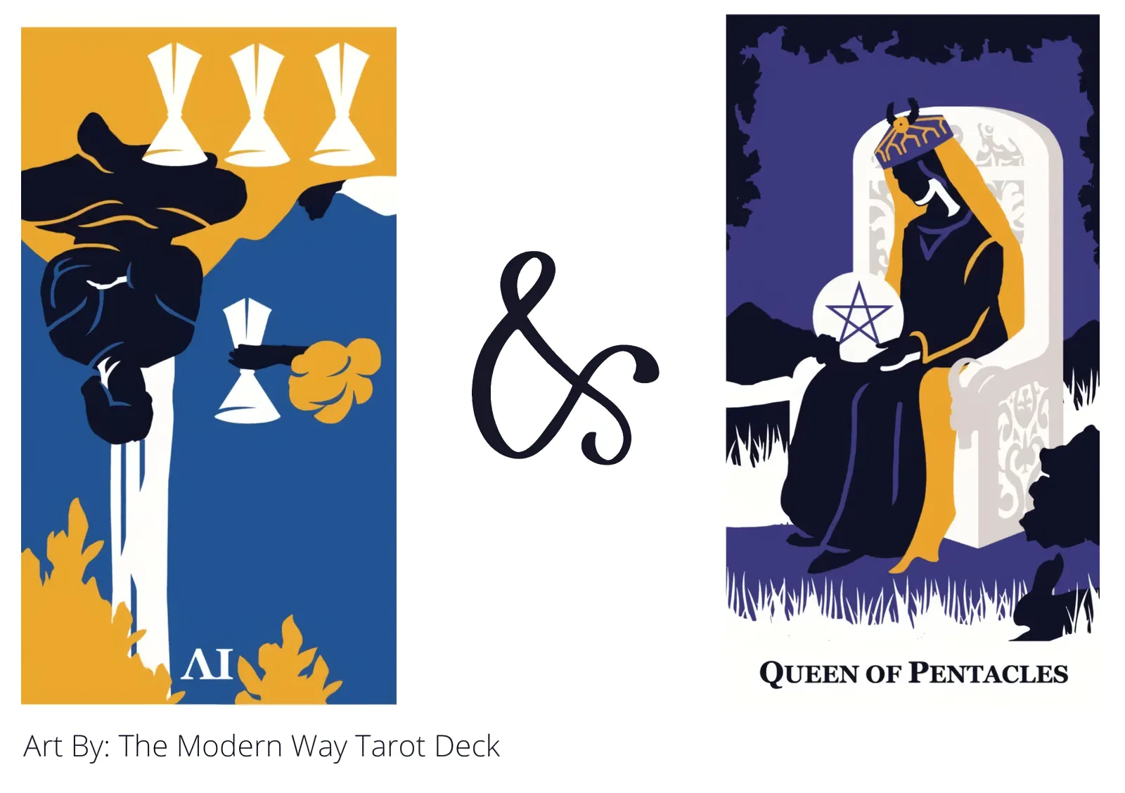 four of cups reversed and queen of pentacles tarot cards together