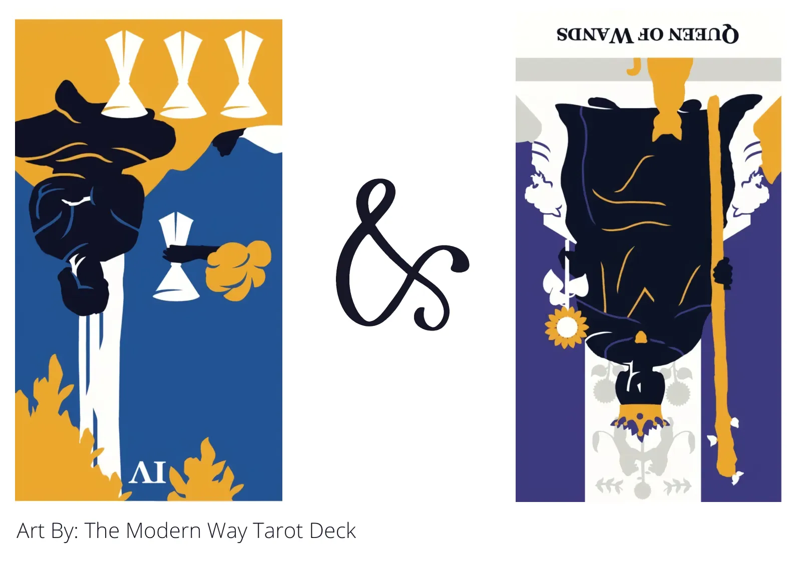 four of cups reversed and queen of wands reversed tarot cards together