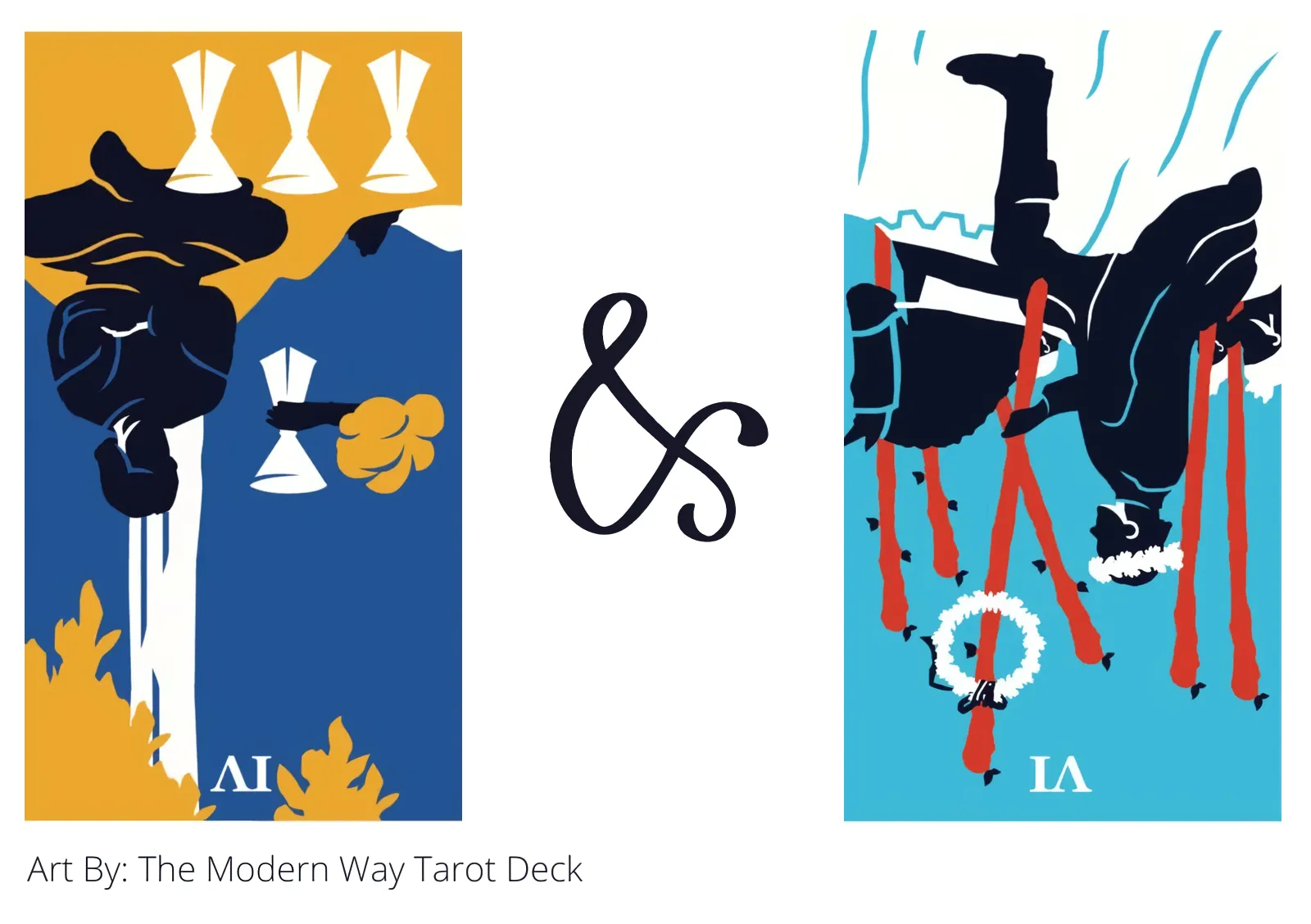 four of cups reversed and six of wands reversed tarot cards together