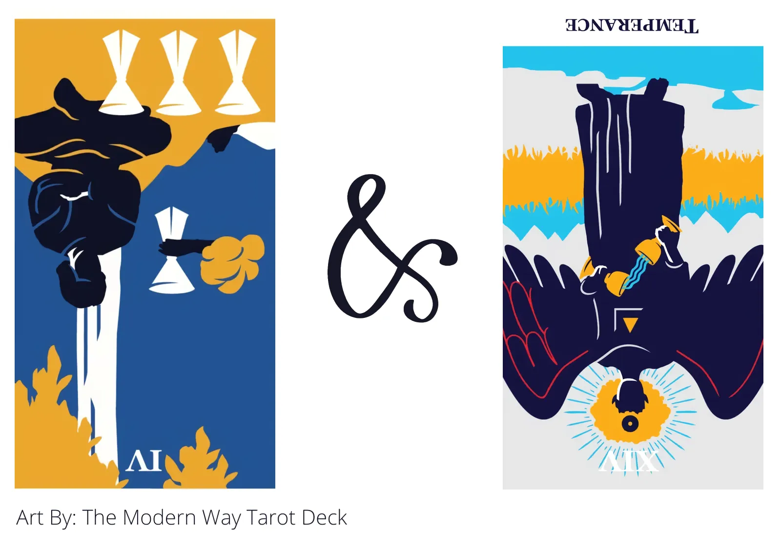 four of cups reversed and temperance reversed tarot cards together
