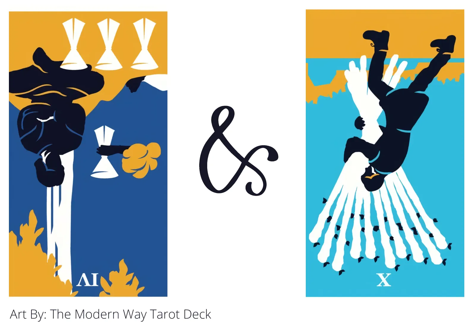 four of cups reversed and ten of wands reversed tarot cards together