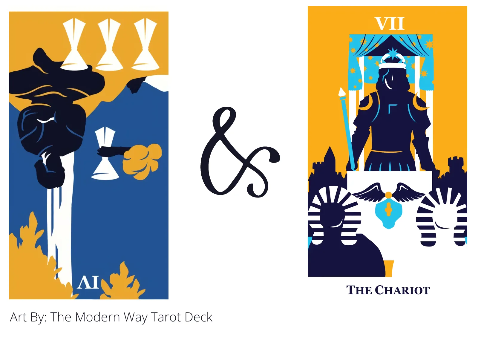 four of cups reversed and the chariot tarot cards together