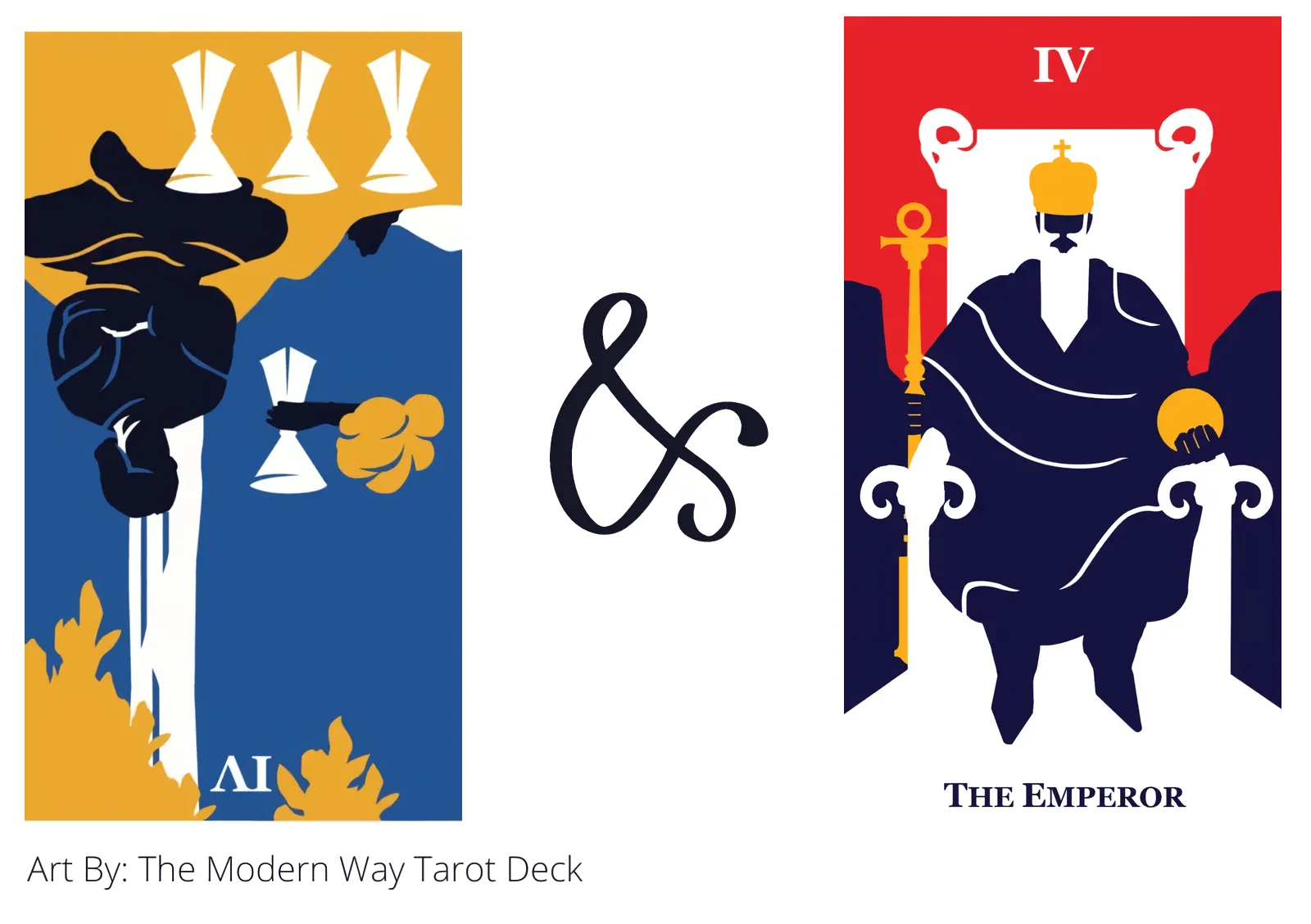 four of cups reversed and the emperor tarot cards together