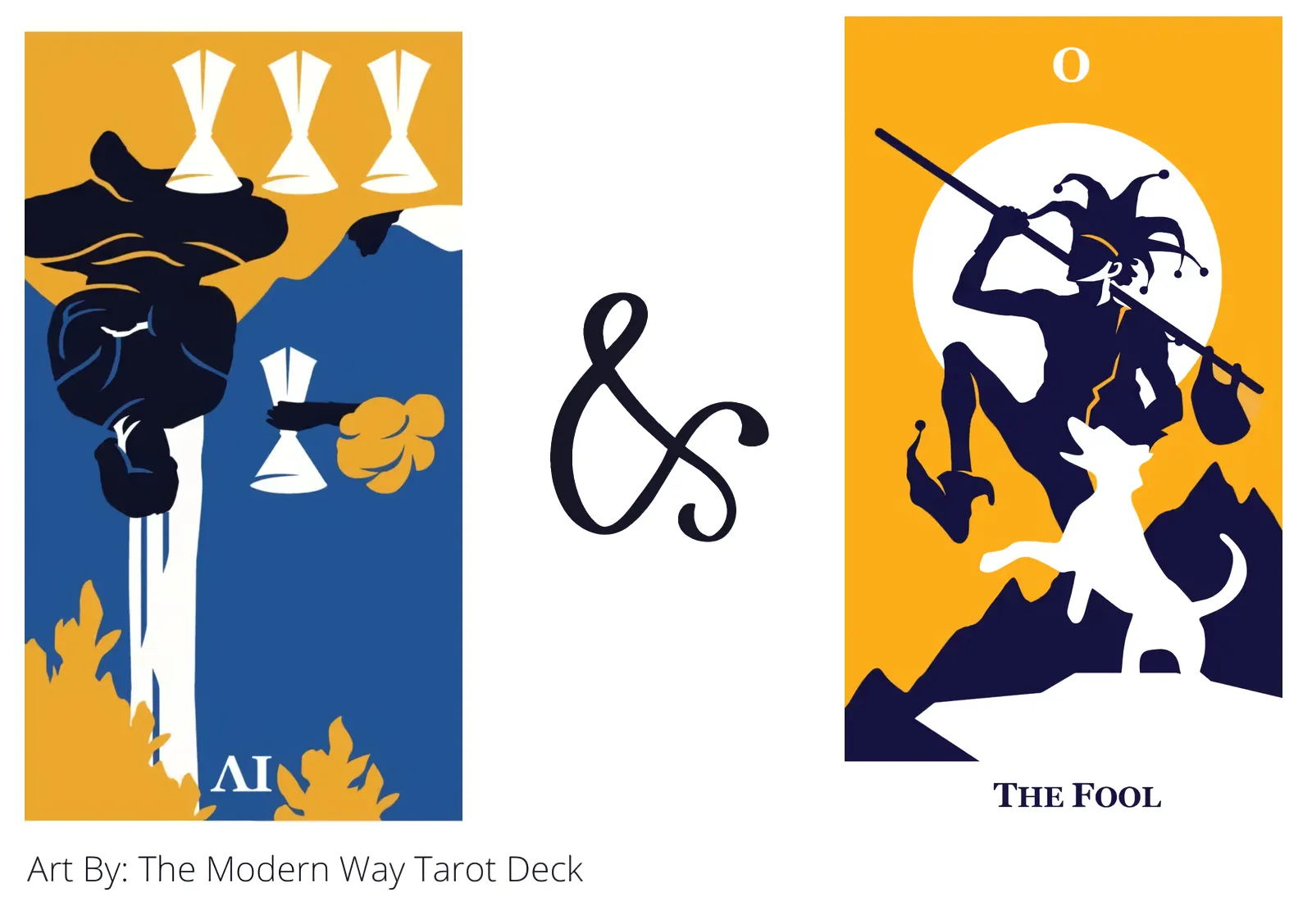 four of cups reversed and the fool tarot cards together