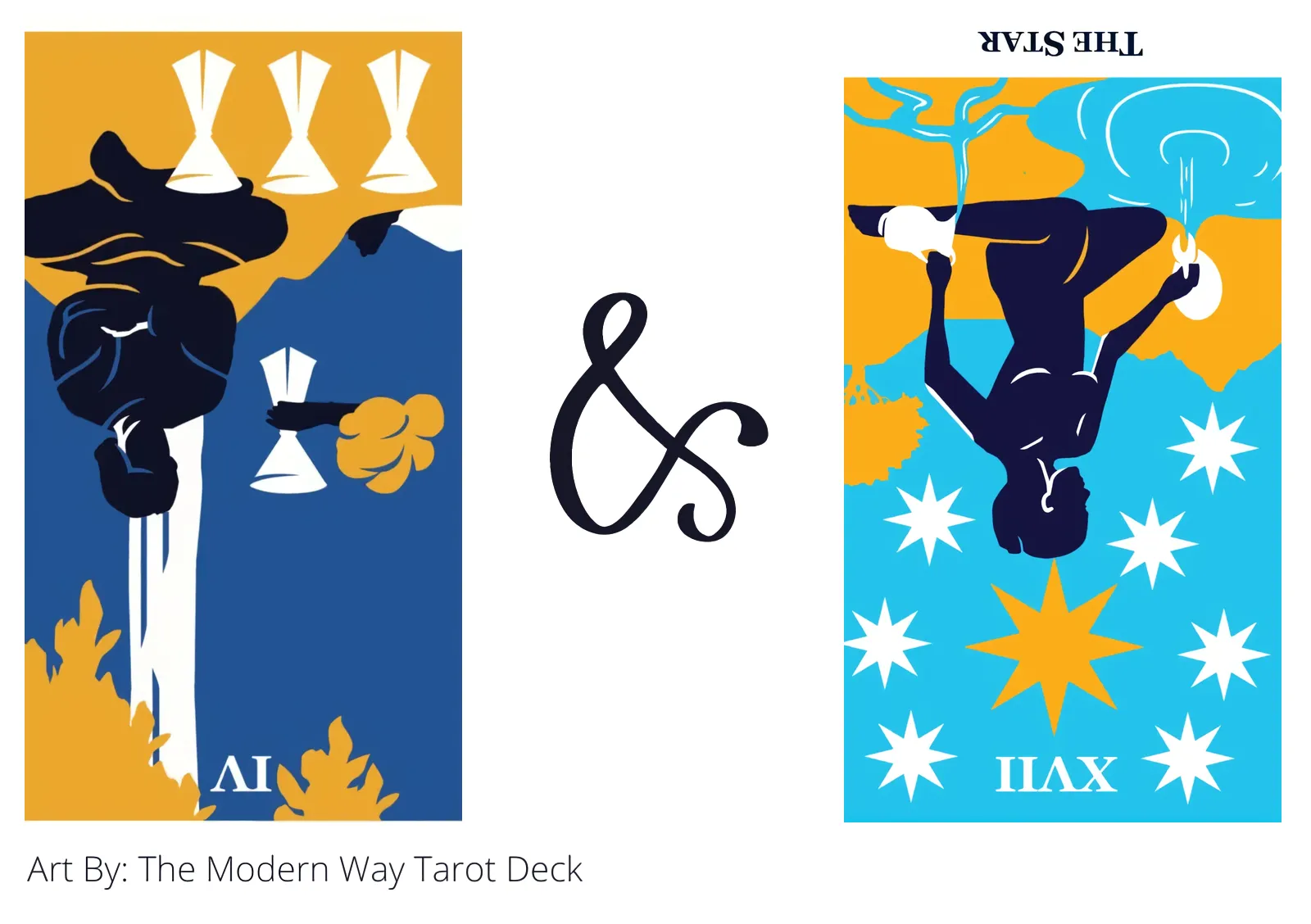 four of cups reversed and the star reversed tarot cards together