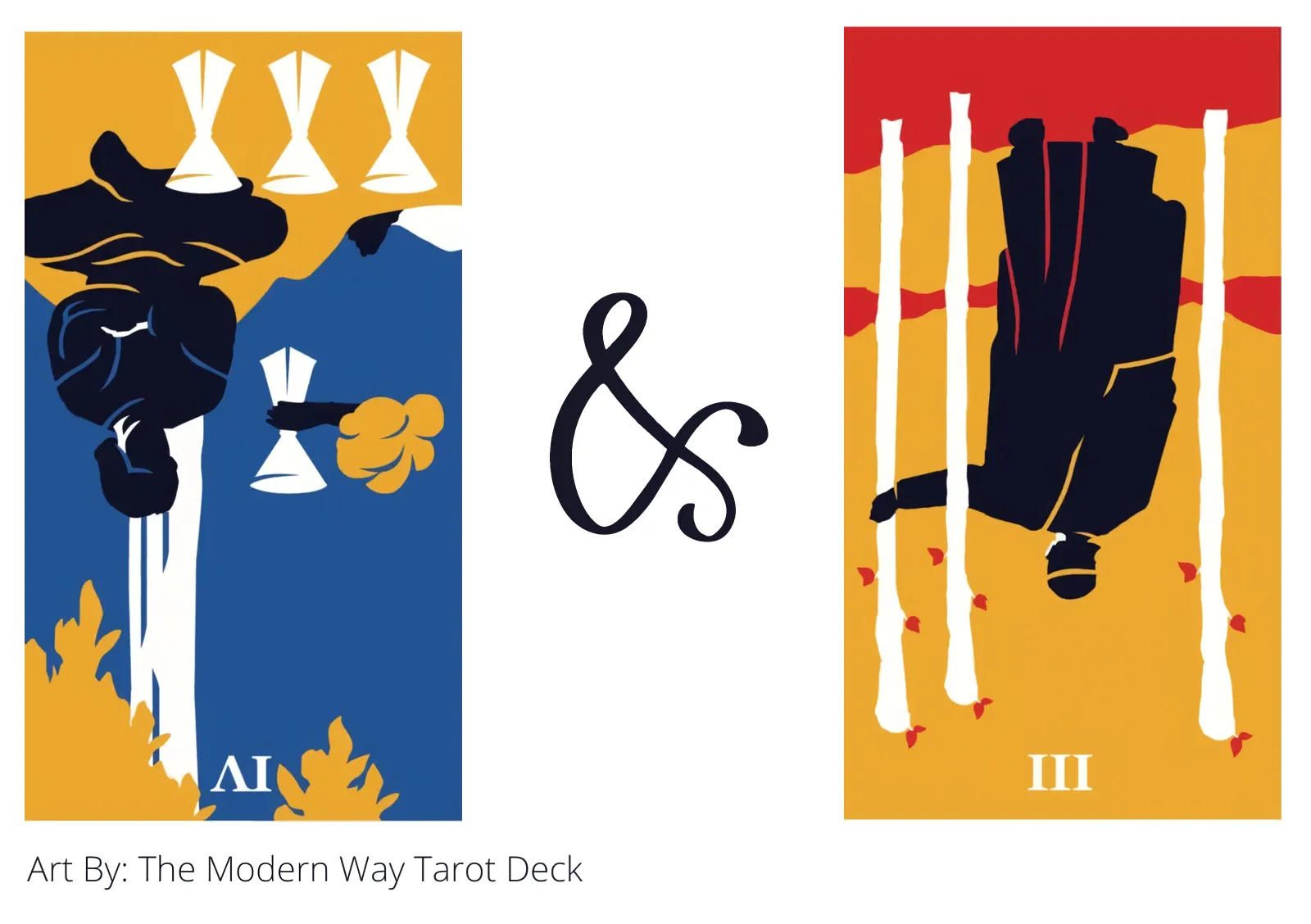 four of cups reversed and three of wands reversed tarot cards together