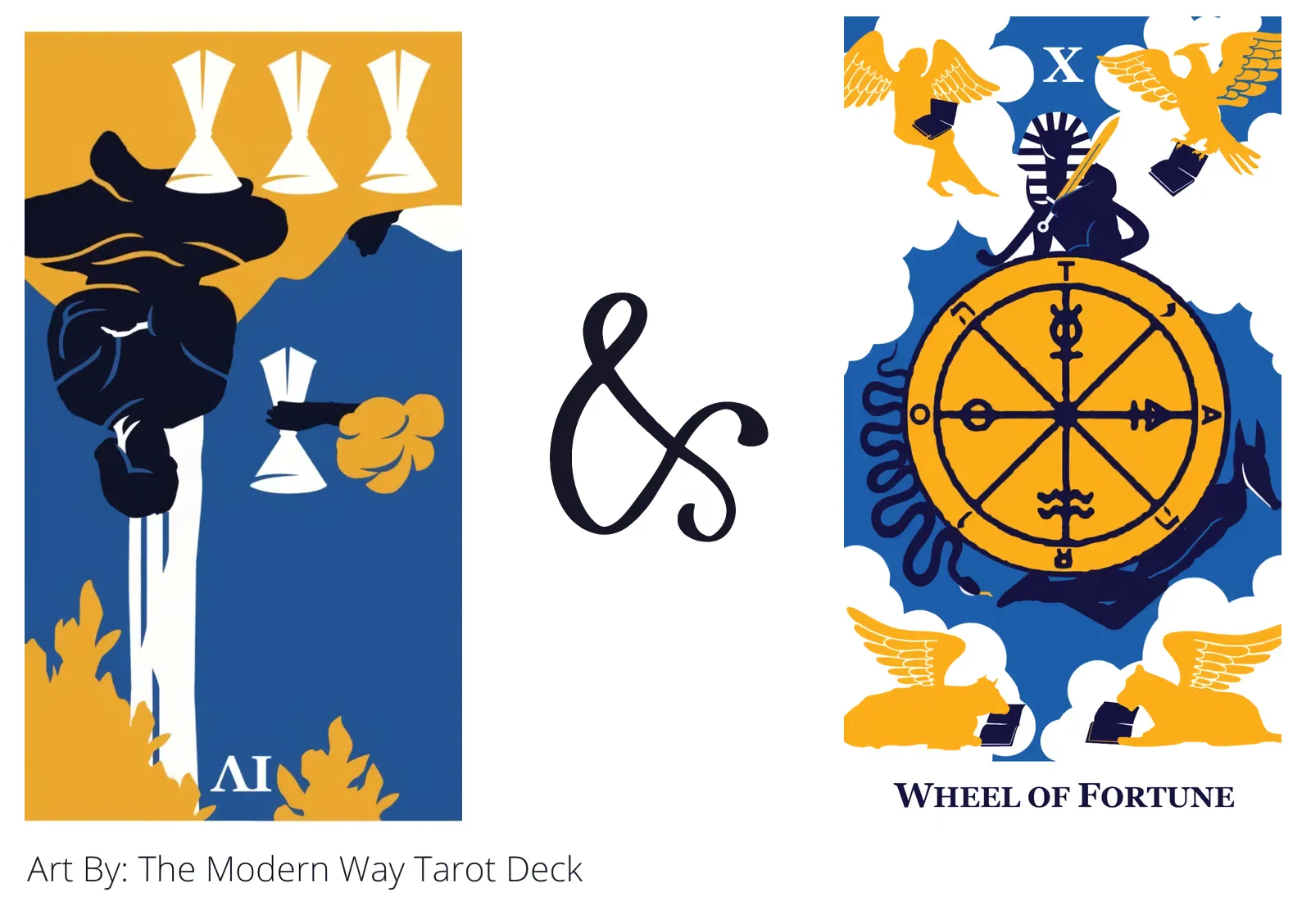four of cups reversed and wheel of fortune tarot cards together