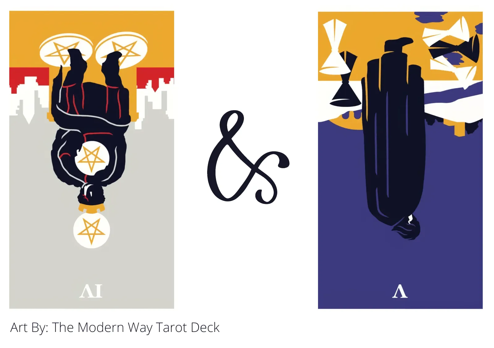 four of pentacles reversed and five of cups reversed tarot cards together