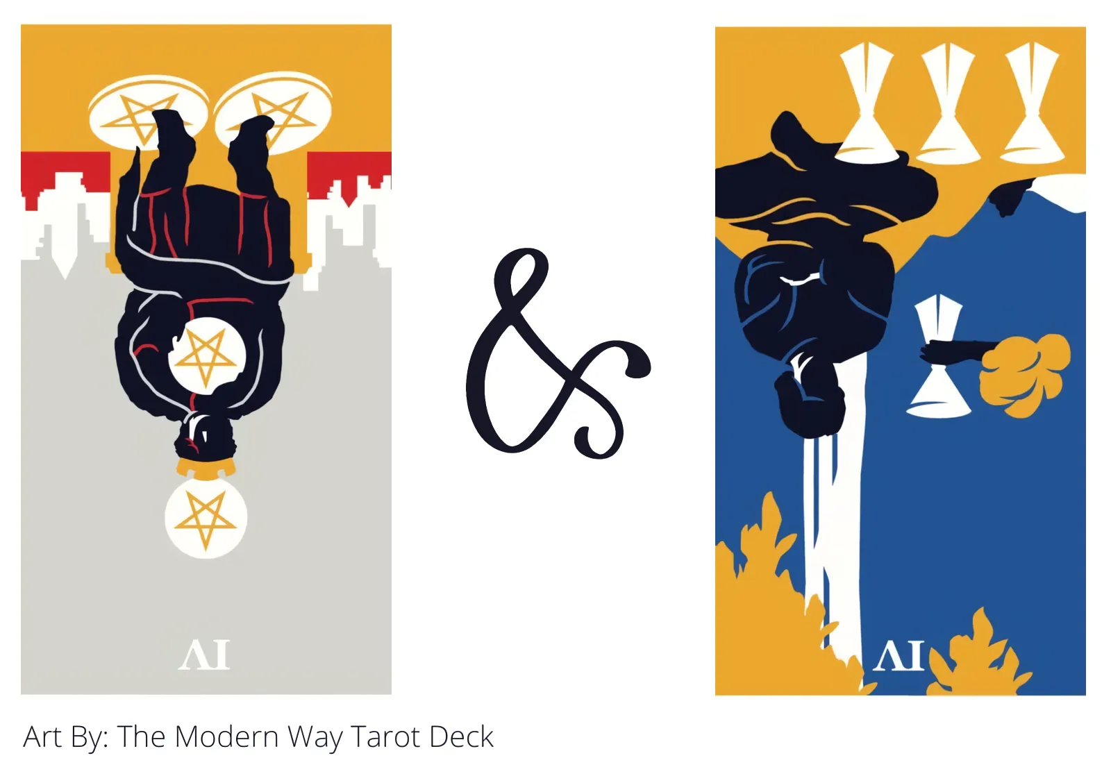 four of pentacles reversed and four of cups reversed tarot cards together