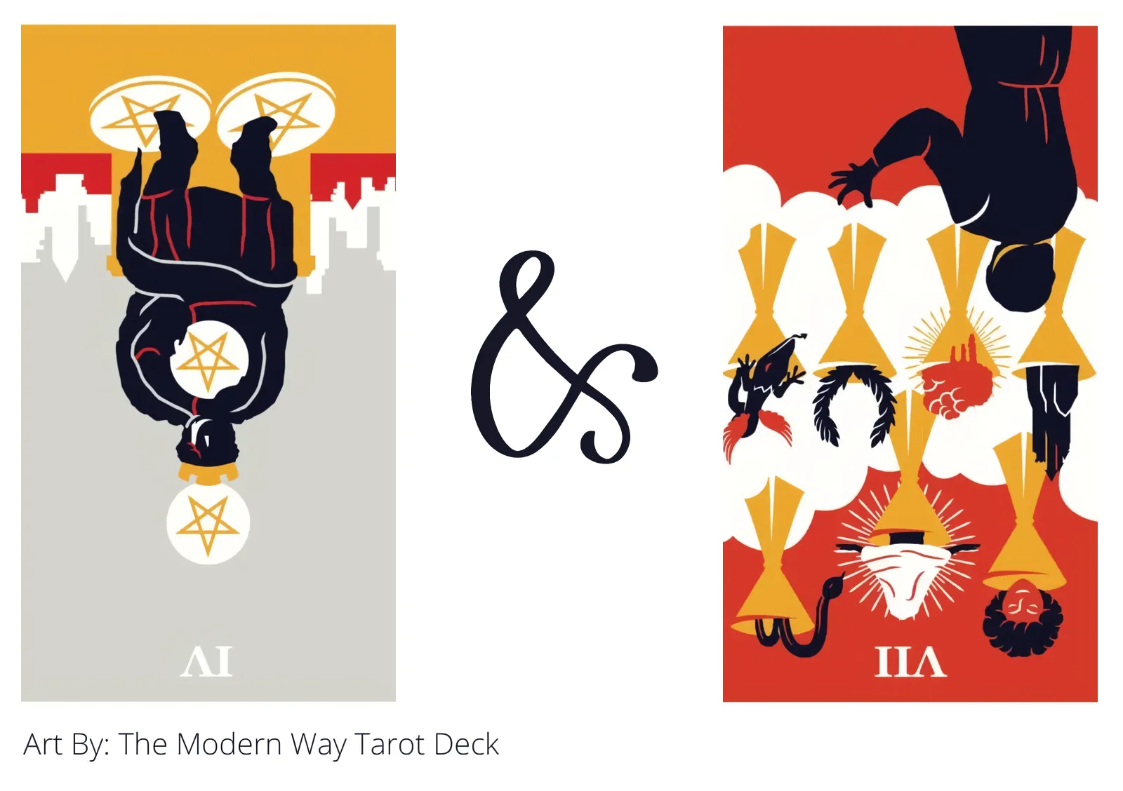 four of pentacles reversed and seven of cups reversed tarot cards together