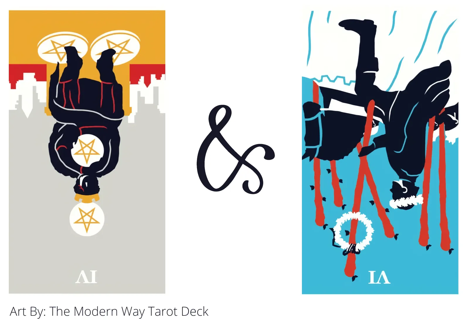 four of pentacles reversed and six of wands reversed tarot cards together
