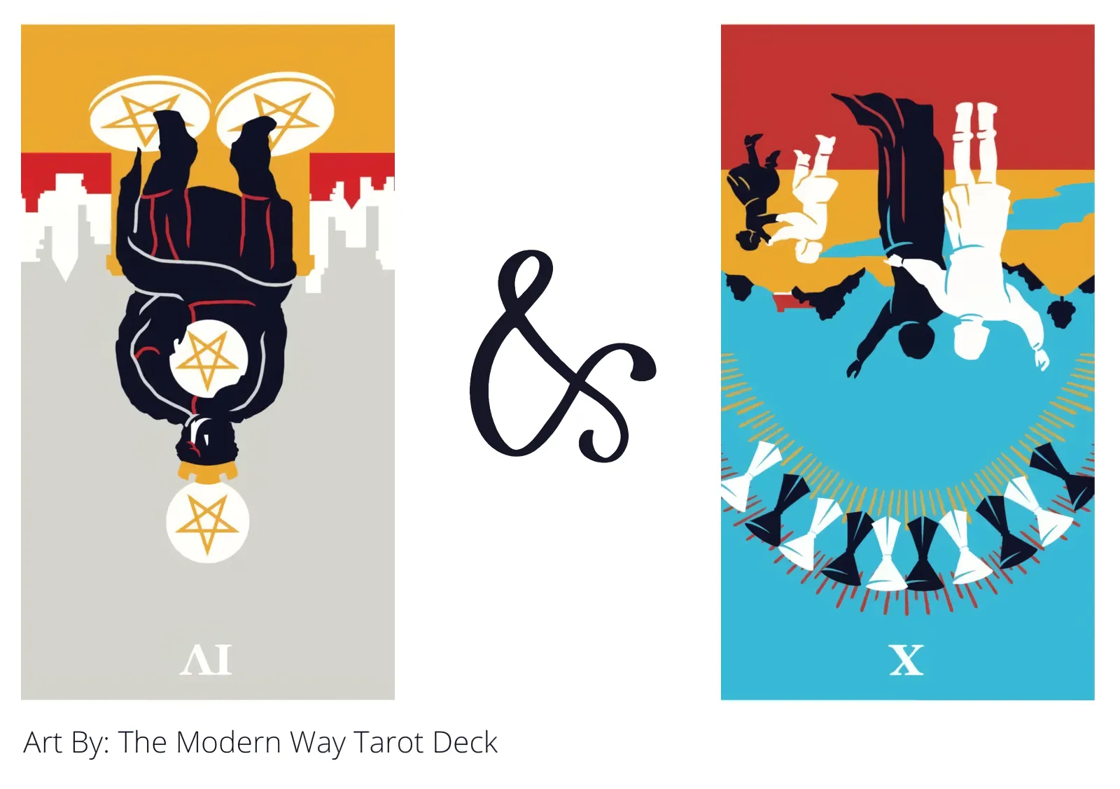 four of pentacles reversed and ten of cups reversed tarot cards together