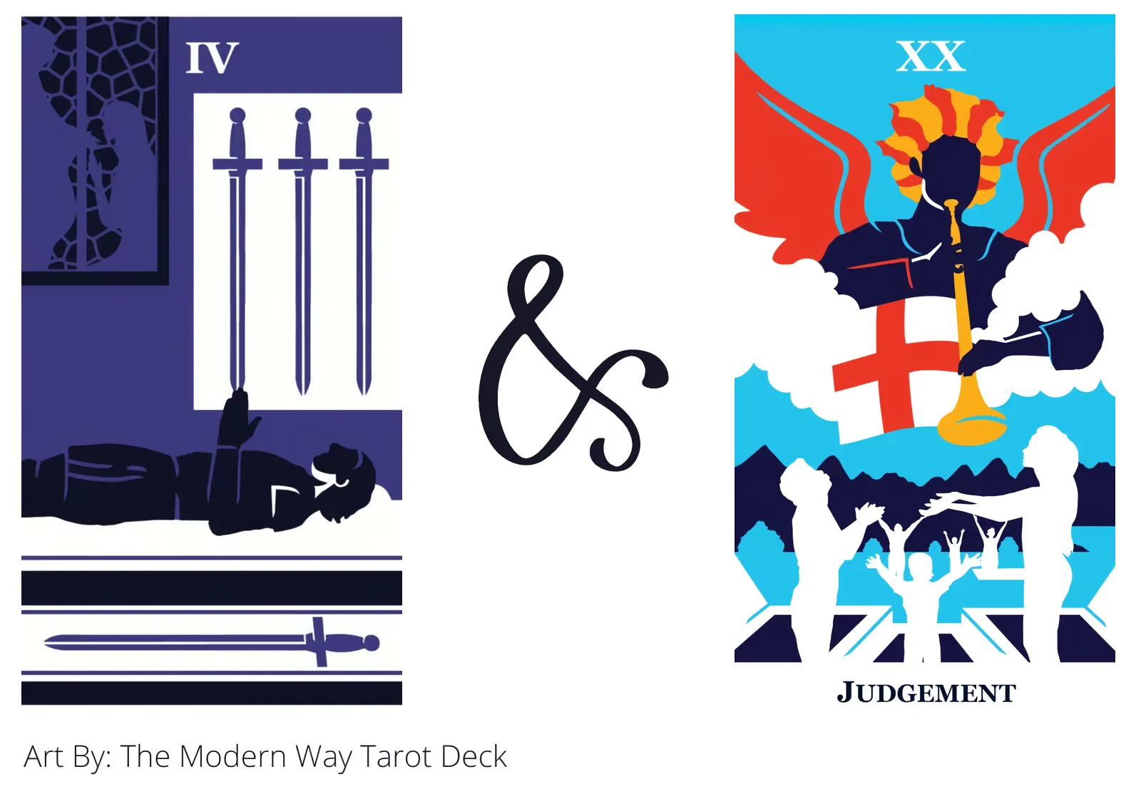 four of swords and judgement tarot cards together