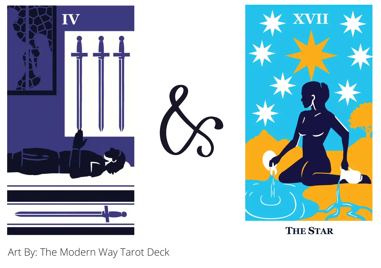 four of swords and the star tarot cards together