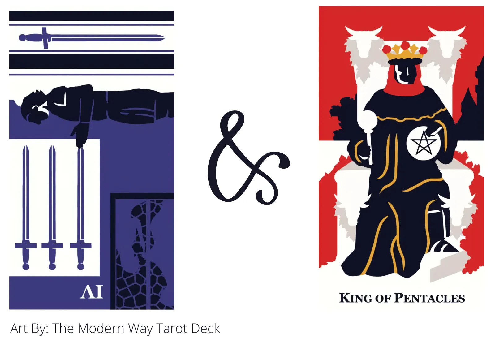 four of swords reversed and king of pentacles tarot cards together