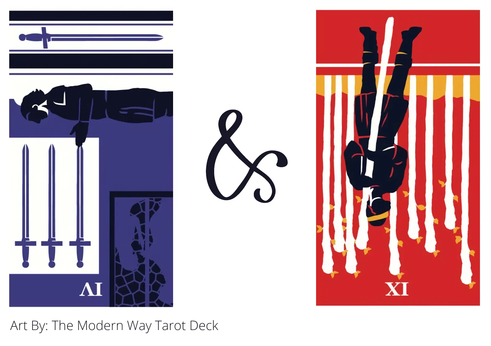 four of swords reversed and nine of wands reversed tarot cards together