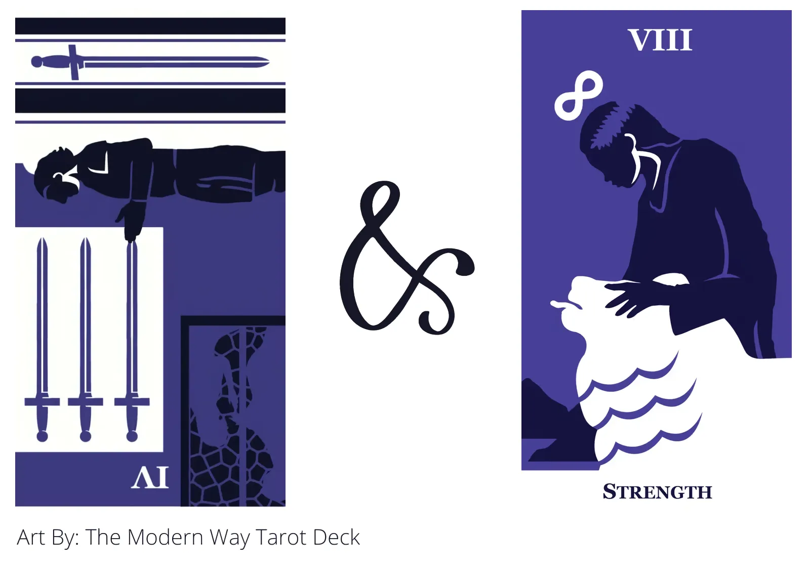 four of swords reversed and strength tarot cards together