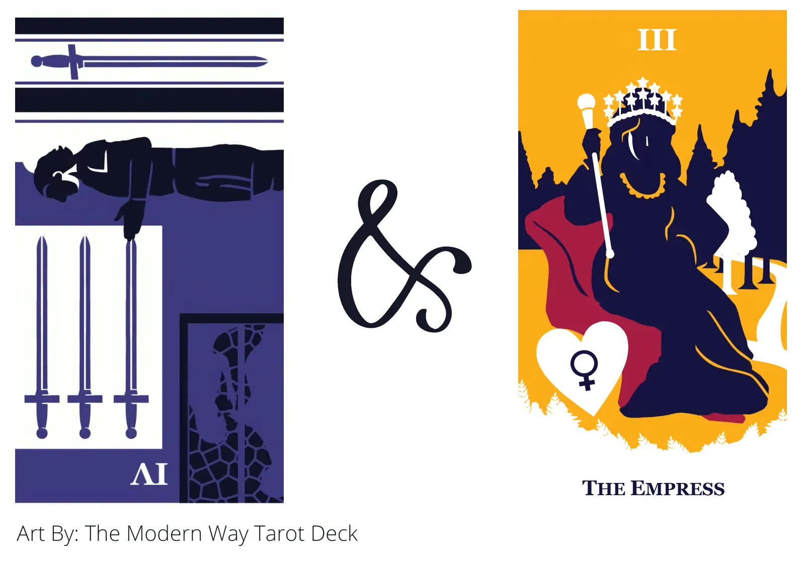 four of swords reversed and the empress tarot cards together