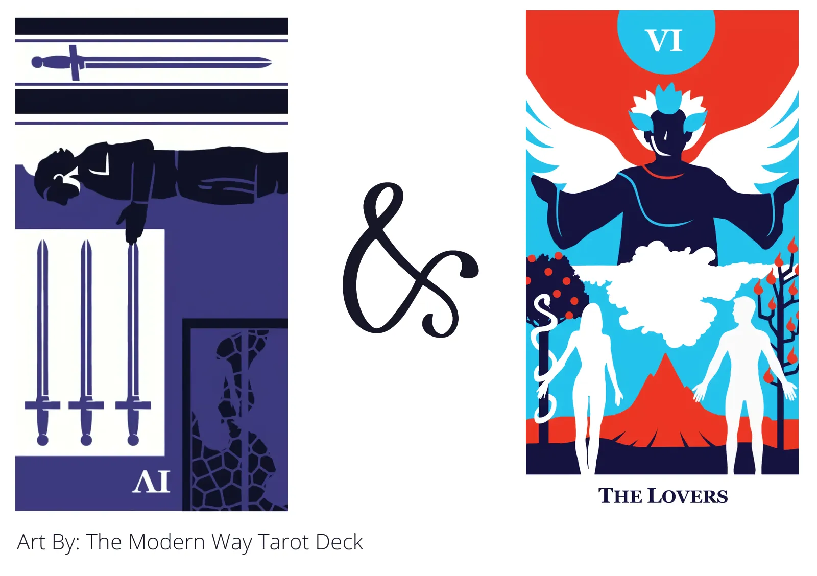 four of swords reversed and the lovers tarot cards together