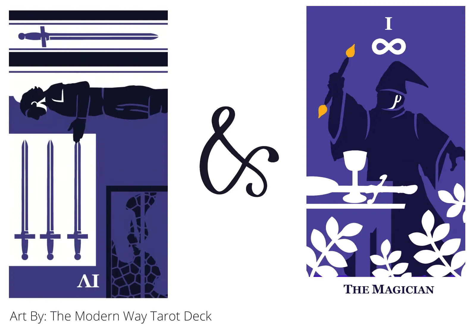 four of swords reversed and the magician tarot cards together